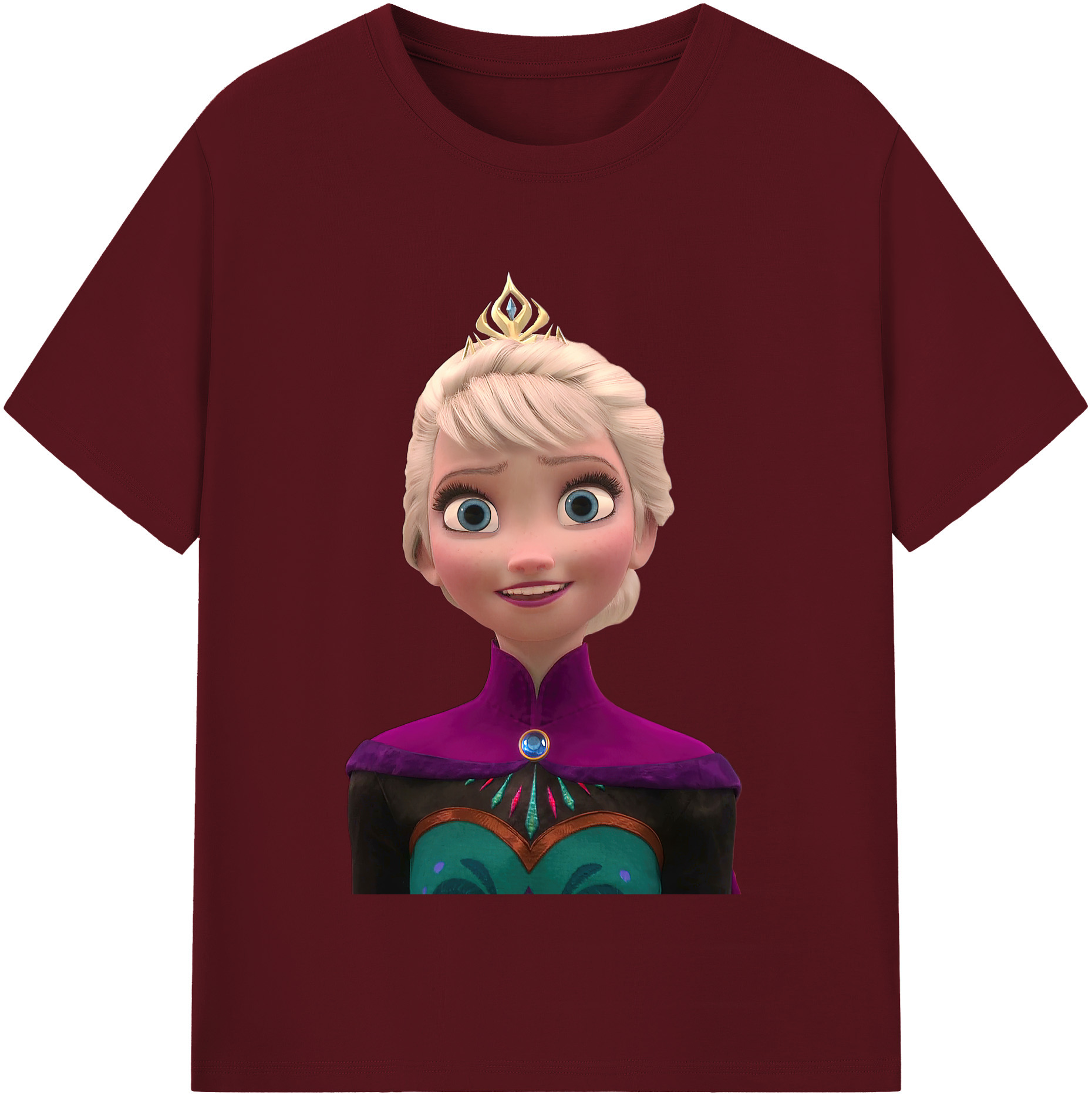 （画像用） アナと雪の女王 アンナ エルサ Frozen Anna Elsa 綿100％半袖Tシャツ（フロントプリント）